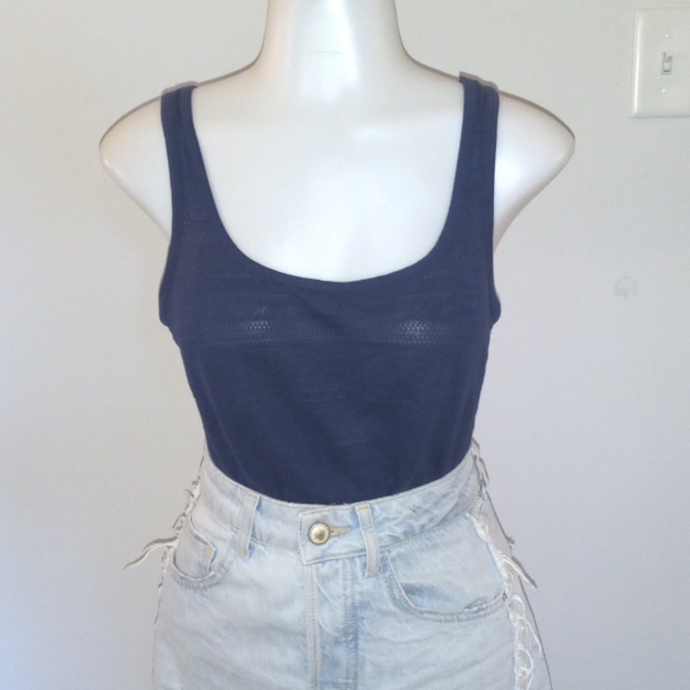 Y2k basic navy tank xs